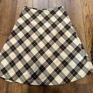 Plaid A-Line Midi Skirt